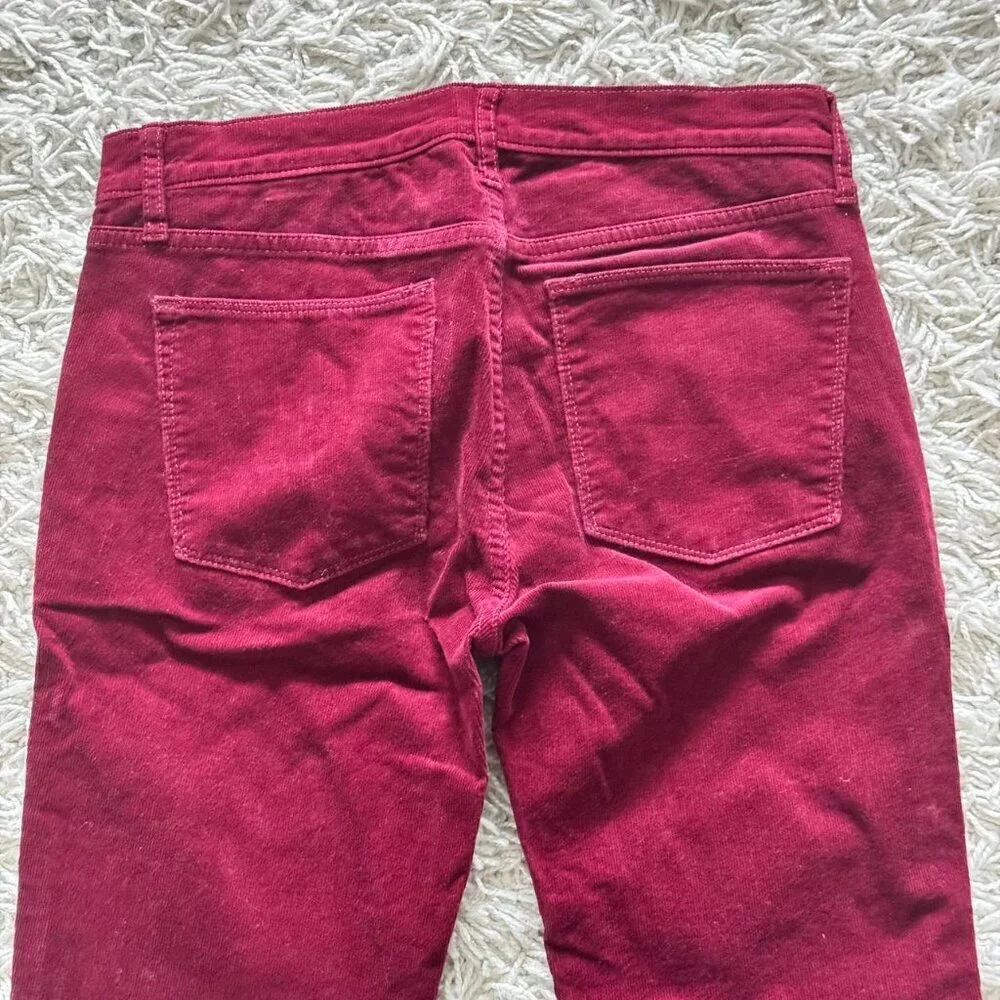 GAP Denim Corduroy Stretchy Low Rise Burgundy Pants - Size Small (fits like 4) - Picture 6 of 8